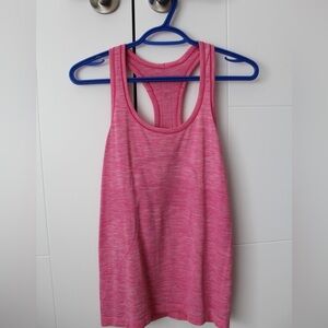 Lululemon Pink White Swiftly Tech Racerback Tank Top